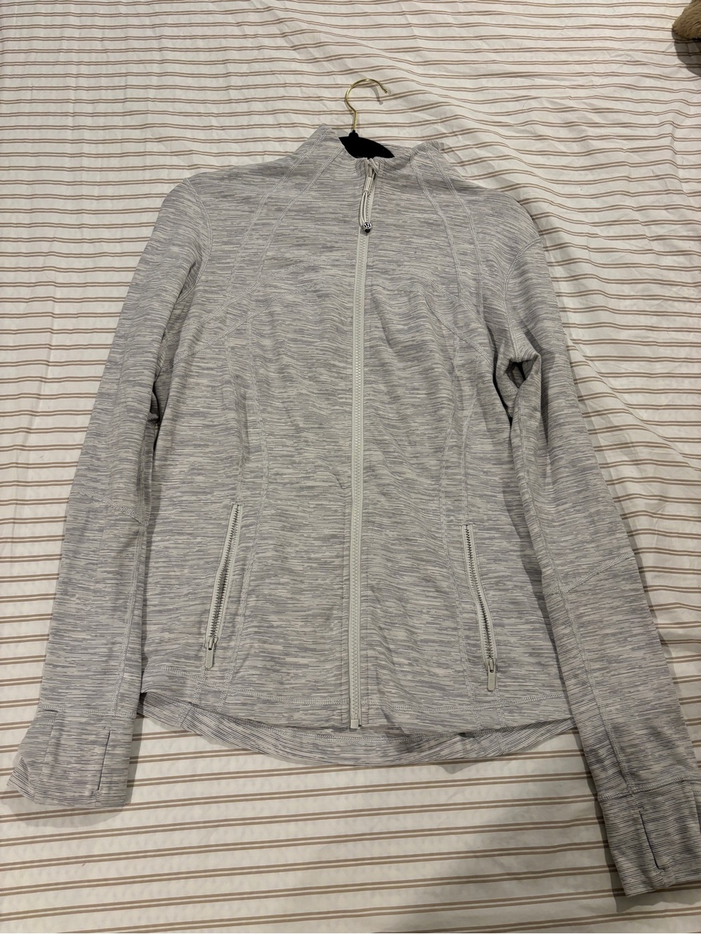 lululemon athletica Light Gray Heather Full-Zip Bomber Jacket